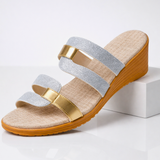 Slide sandalen met glanzende afwerking en dagelijks comfort