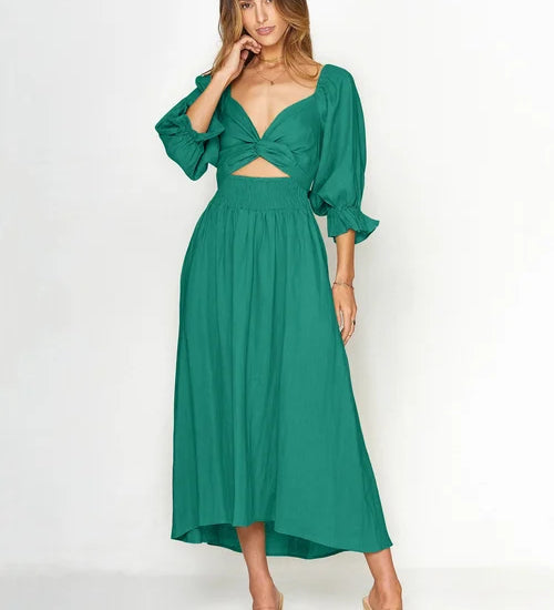 Chelsea | Zomerjurk met lantaarnmouwen en tijdloze elegantie
