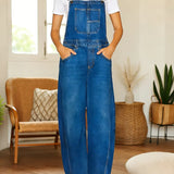 Denim tuinbroek met zakken en relaxte pasvorm