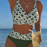 Twee-delig Bikini Met Bh-Snit En Diamantpatroon