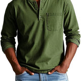 Henley shirt met vintage look en knoopsluiting voor casual stijl