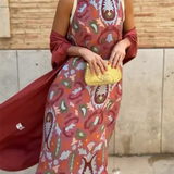 Bohemian jurk met artistieke print en zwierige pasvorm