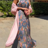 Bohemian jurk met artistieke print en zwierige pasvorm