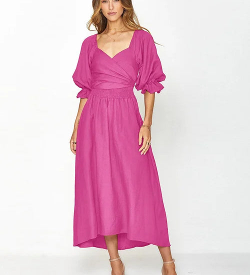 Chelsea | Zomerjurk met lantaarnmouwen en tijdloze elegantie