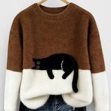 Hoodie met kattenprint en zachte katoenmix voor casual comfort