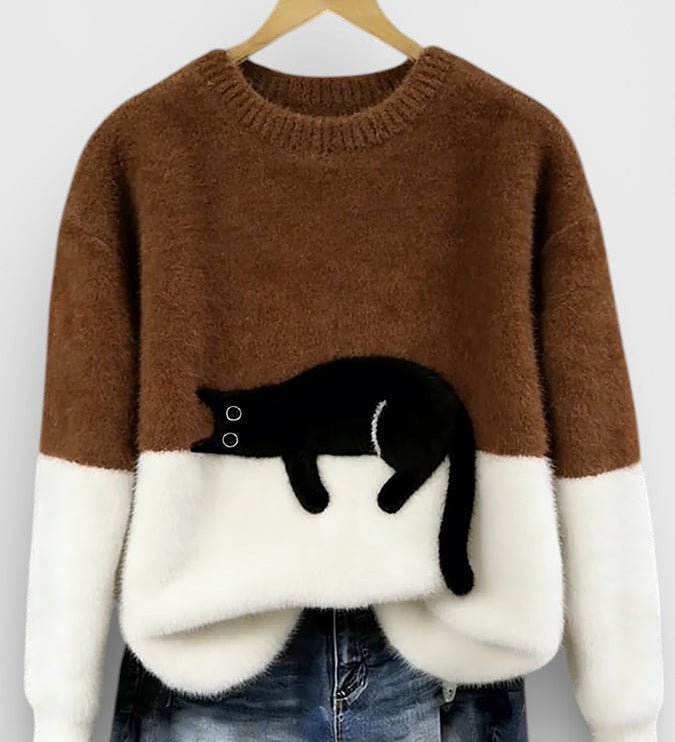 Hoodie met kattenprint en zachte katoenmix voor casual comfort