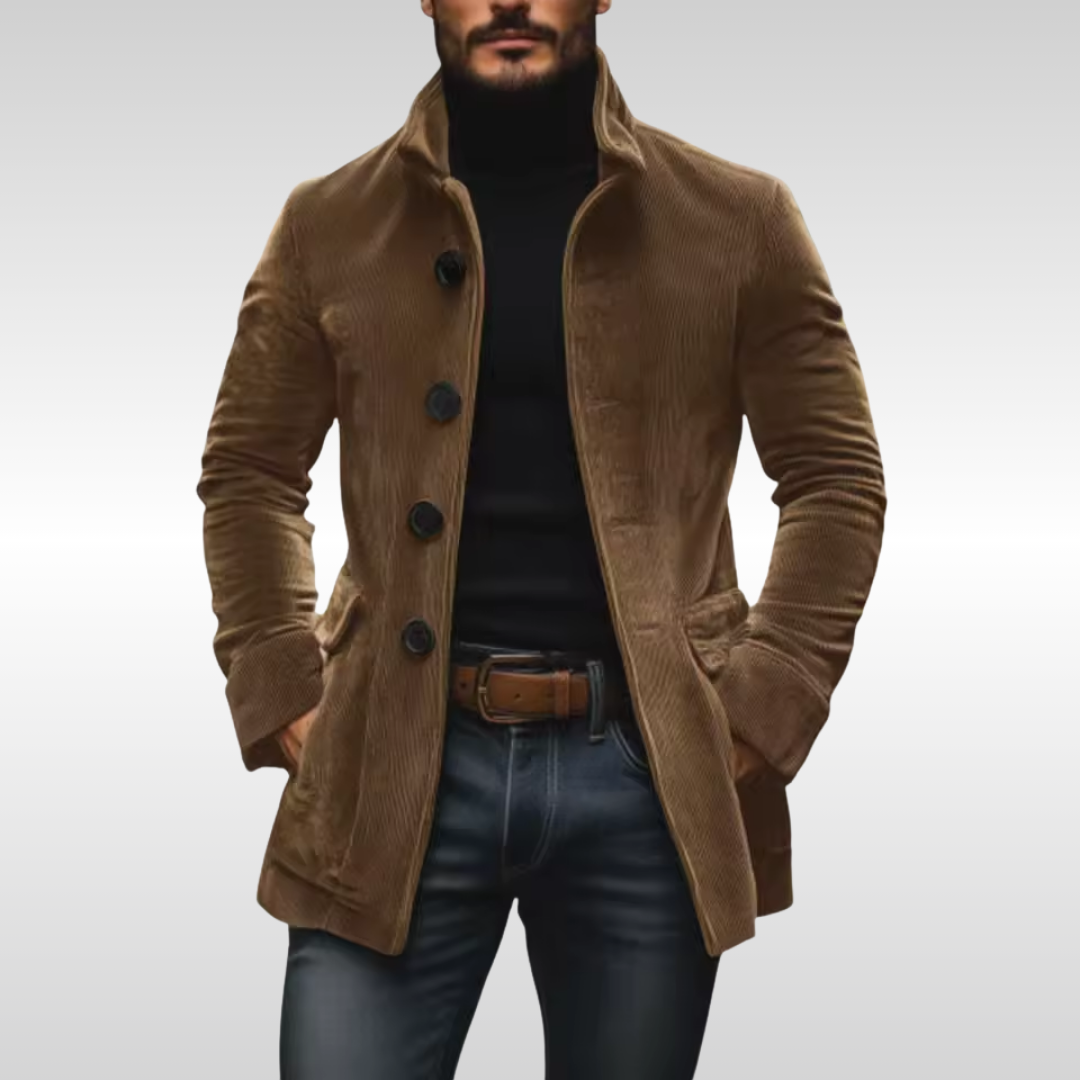 Corduroy Jas met vintage charme en moderne pasvorm