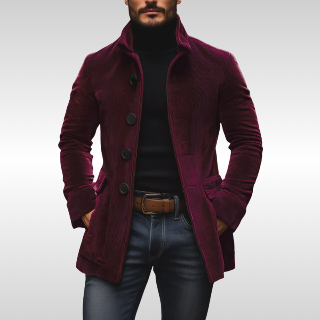 Corduroy Jas met vintage charme en moderne pasvorm