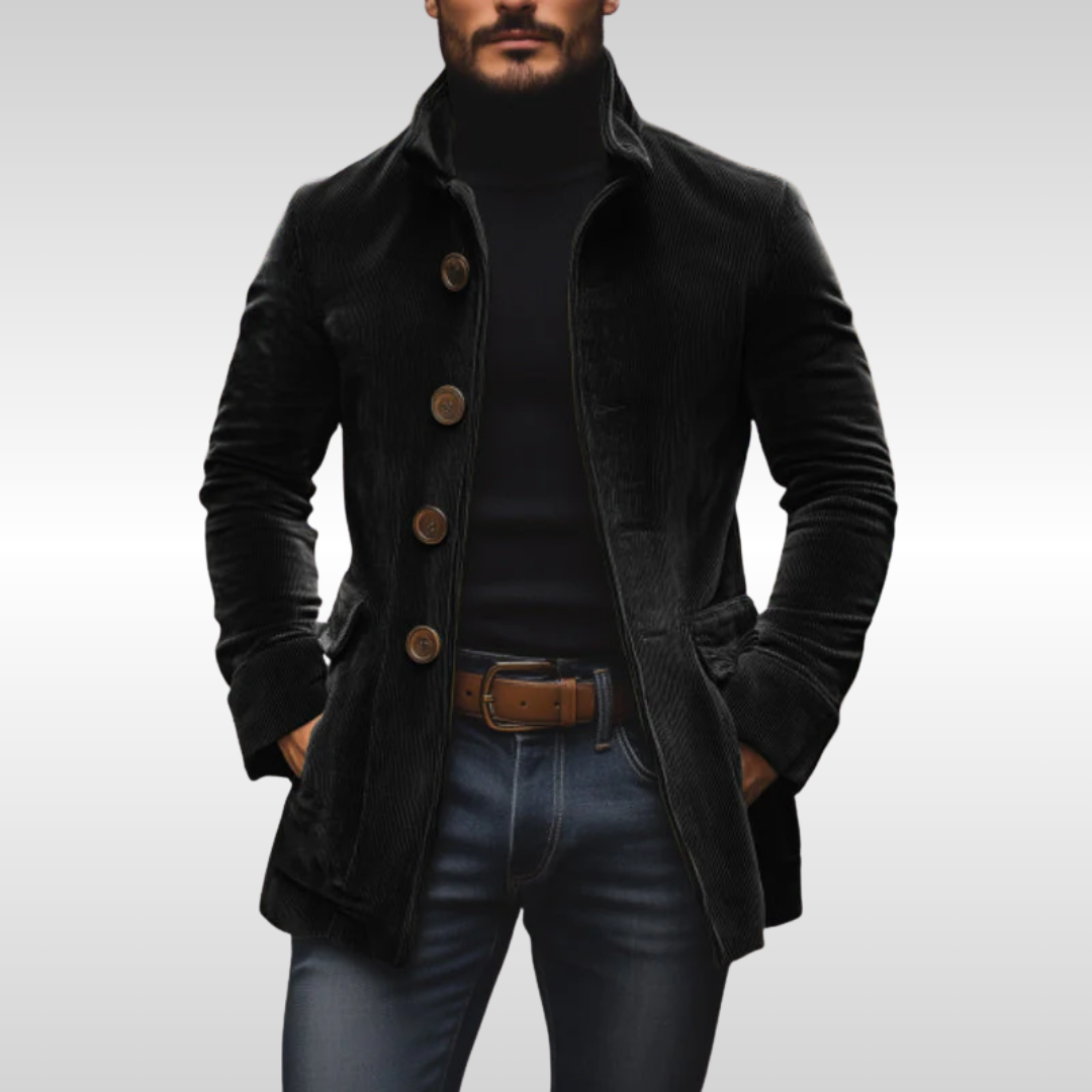 Corduroy Jas met vintage charme en moderne pasvorm