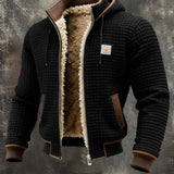 Thermische fleece bomberjas met vintage uitstraling en warme voering