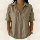 Sonja | Blouse met kraag en knoopdetail