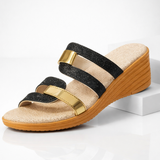 Slide sandalen met glanzende afwerking en dagelijks comfort
