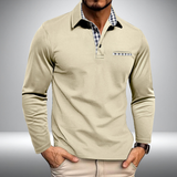 Poloshirt met lange mouwen en geruite kraagdetails