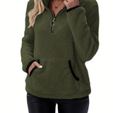 Aleah | Fleece trui met halve rits voor warmte en comfort