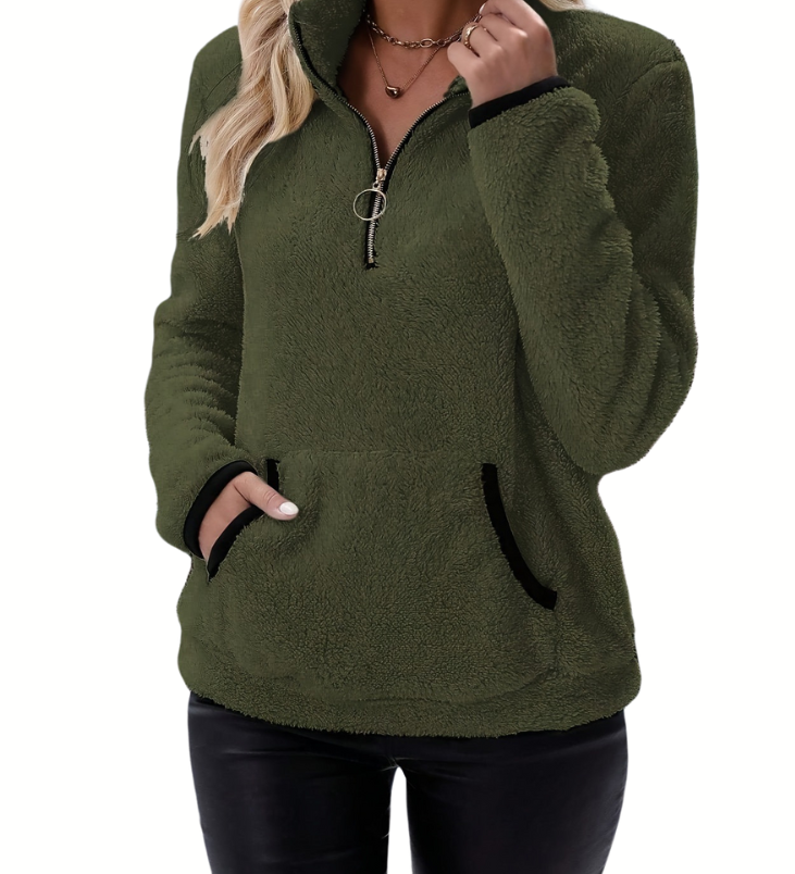 Aleah | Fleece trui met halve rits voor warmte en comfort