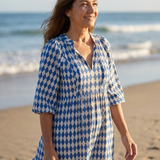 Elodie | Jurk met diamanten patroon en volantrok