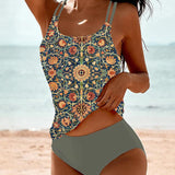Gedrukte Tankini met Dubbele Band