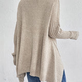 Oversized coltrui met zachte knit en verlengde achterkant