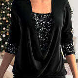 Florien | Glitter top met pailletten voor feestelijke glamour