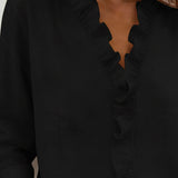 Blouse met V-hals en ruches voor een elegante uitstraling
