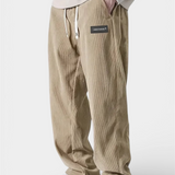Corduroy broek met zachte ribstof en relaxte pasvorm