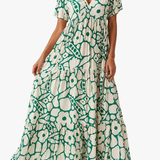 Fleur | Zwierige Maxi Jurk met Bloemenprint