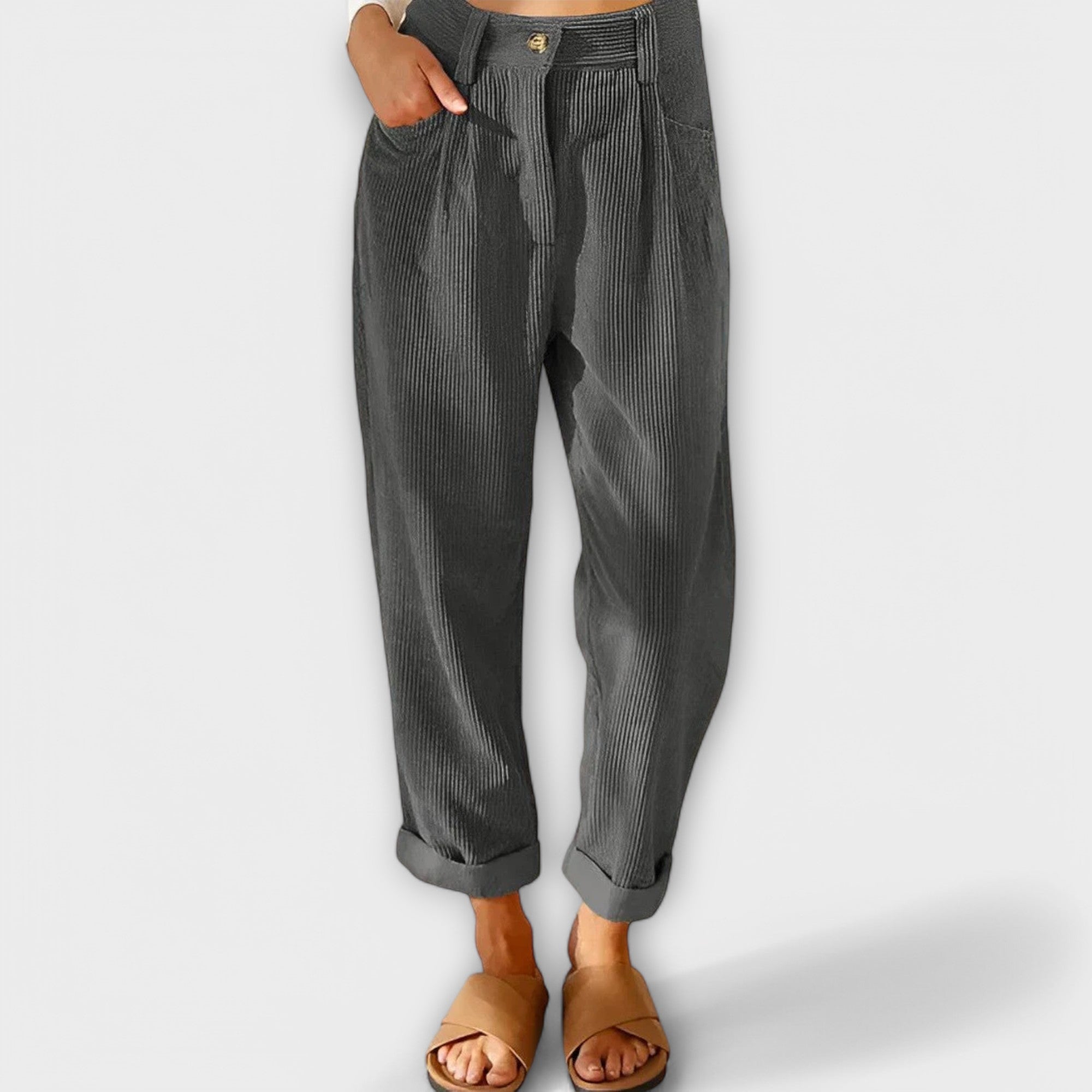Corduroy broek met zachte structuur voor dagelijks comfort