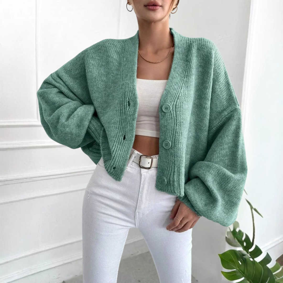 Vest met ballonmouwen en cropped pasvorm voor moderne look