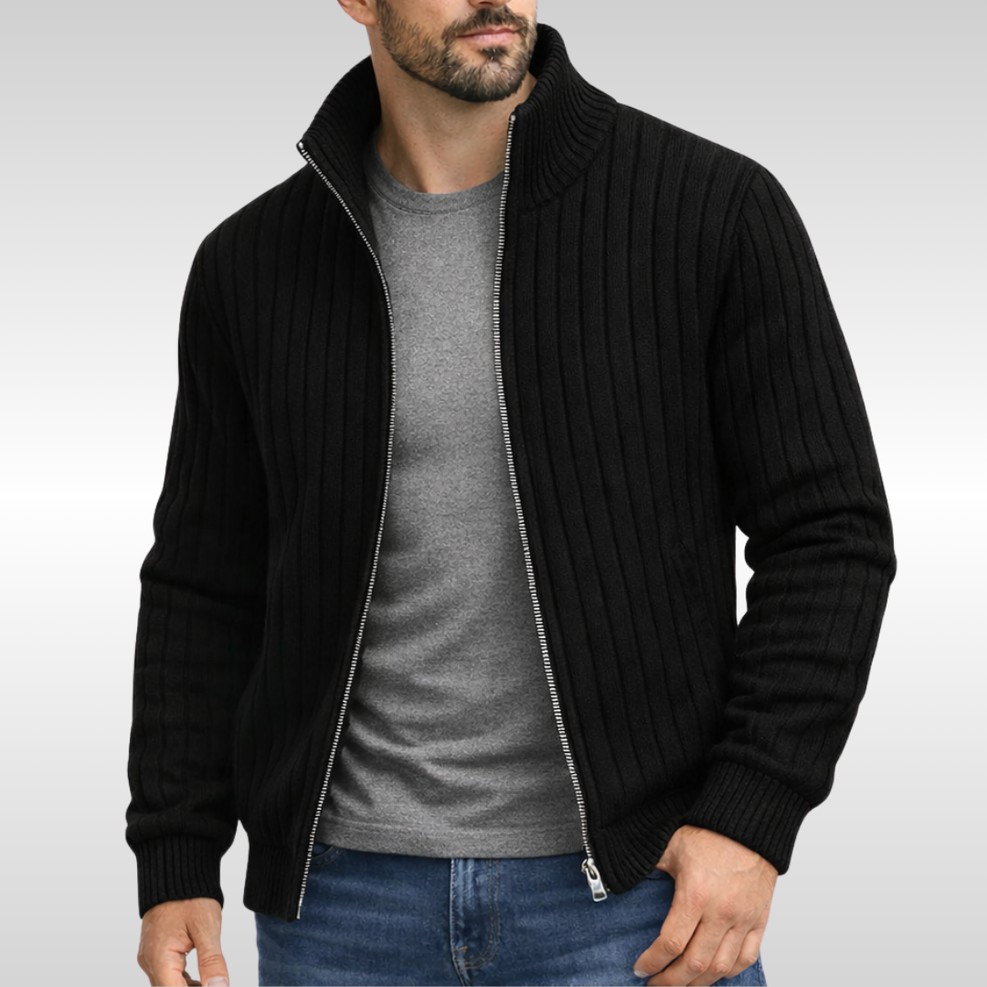 Cardigan met ritssluiting en moderne elegante uitstraling