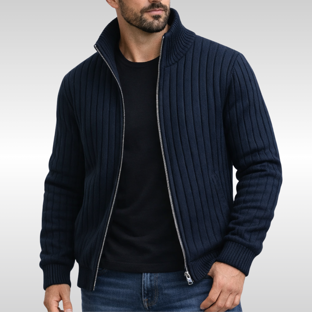 Cardigan met ritssluiting en moderne elegante uitstraling