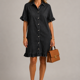 Lotte | Denim Blousejurk met Knoopsluiting