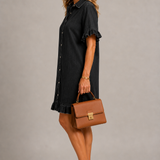Lotte | Denim Blousejurk met Knoopsluiting