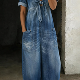Jade | Denim Jumpsuit met Strikdetail