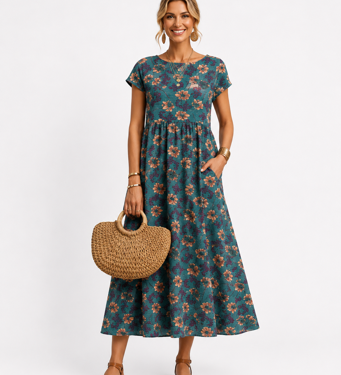 Florene | Zomerjurk met korte mouwen