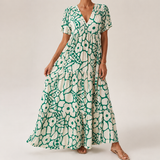 Fleur | Zwierige Maxi Jurk met Bloemenprint