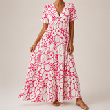 Fleur | Zwierige Maxi Jurk met Bloemenprint