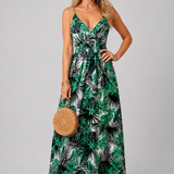 Fleur | Bloemenprint Midi Jurk met V-Hals