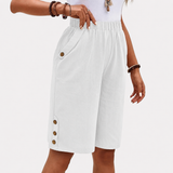 Anouk | Luchtige bermuda met knoopdetails