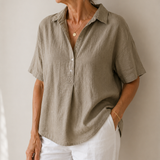 Sonja | Blouse met kraag en knoopdetail