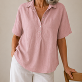 Sonja | Blouse met kraag en knoopdetail