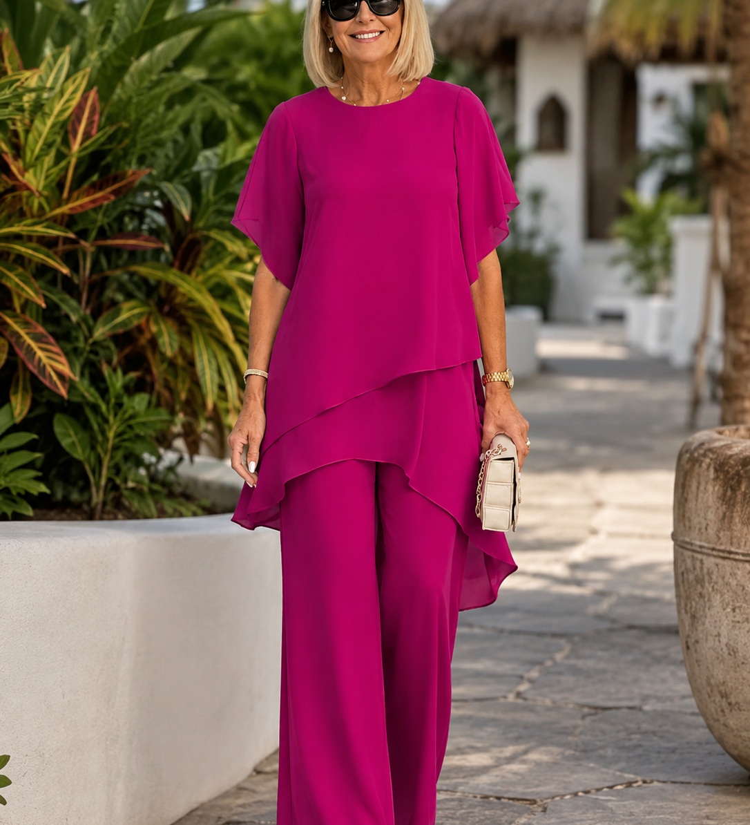 Elara | Elegante tweedelige set met asymmetrische top