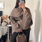 Yuna | Cape Jas met Elegante Drapering en Warme Stof