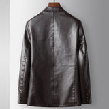 Leren blazer met premium afwerking en klassieke pasvorm
