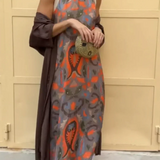 Bohemian jurk met artistieke print en zwierige pasvorm
