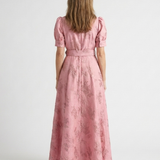Xanthea | Maxi jurk met korte mouwen, getailleerd, met bloemenpatroon