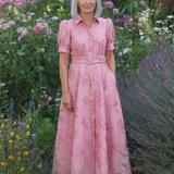 Xanthea | Maxi jurk met korte mouwen, getailleerd, met bloemenpatroon