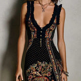 Olivia | Bohemian maxi-jurk met diepe V-hals en zijsplit