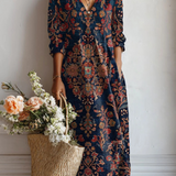 Rosalie | Elegante boho-jurk met artistieke print