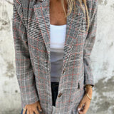 Gebreide blazer met ruitpatroon en relaxte pasvorm