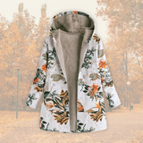 Winterjas met bloemenprint en warme voering